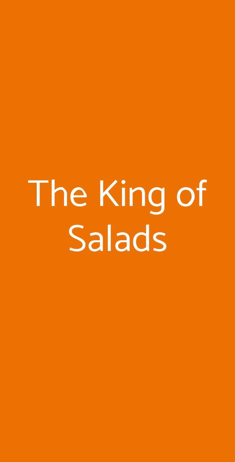 The King of Salads Novara menù 1 pagina