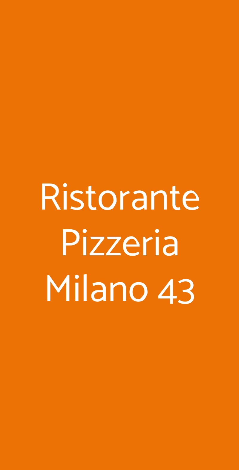 Ristorante Pizzeria Milano 43 Novara menù 1 pagina