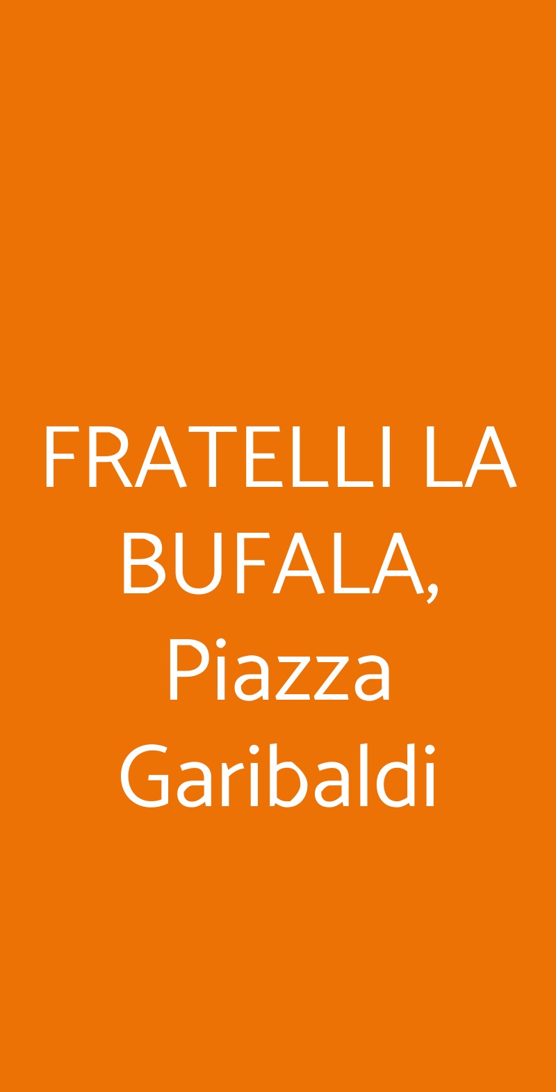 FRATELLI LA BUFALA, Piazza Garibaldi Napoli menù 1 pagina