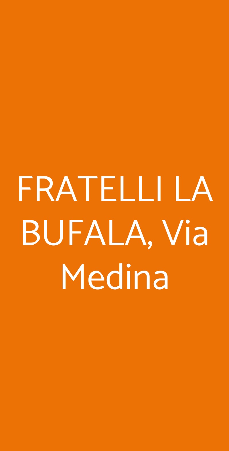 FRATELLI LA BUFALA, Via Medina Napoli menù 1 pagina