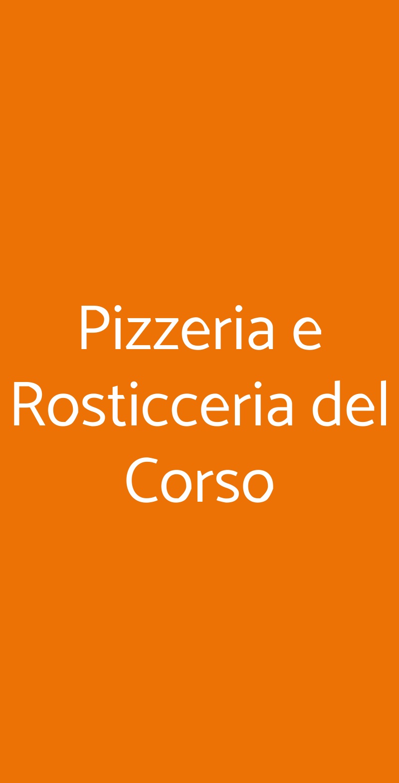 Pizzeria e Rosticceria del Corso Novara menù 1 pagina