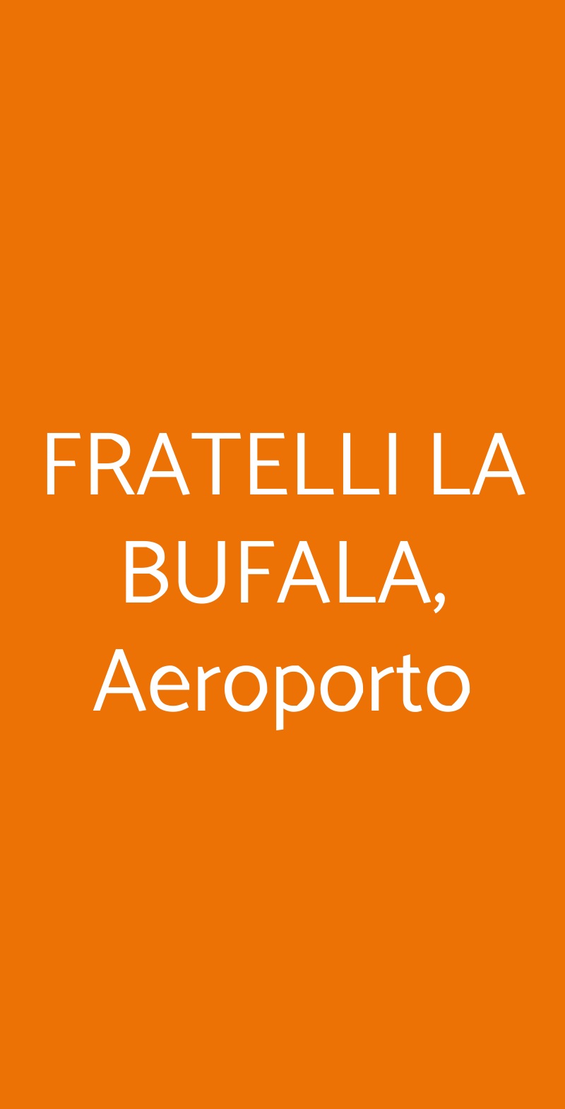 FRATELLI LA BUFALA,  Aeroporto Napoli menù 1 pagina