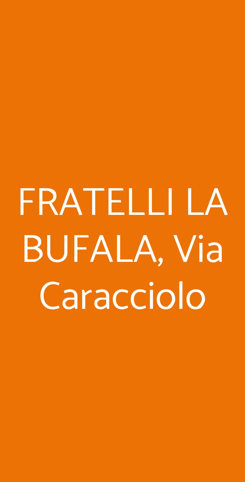 FRATELLI LA BUFALA, Via Caracciolo Napoli menù 1 pagina