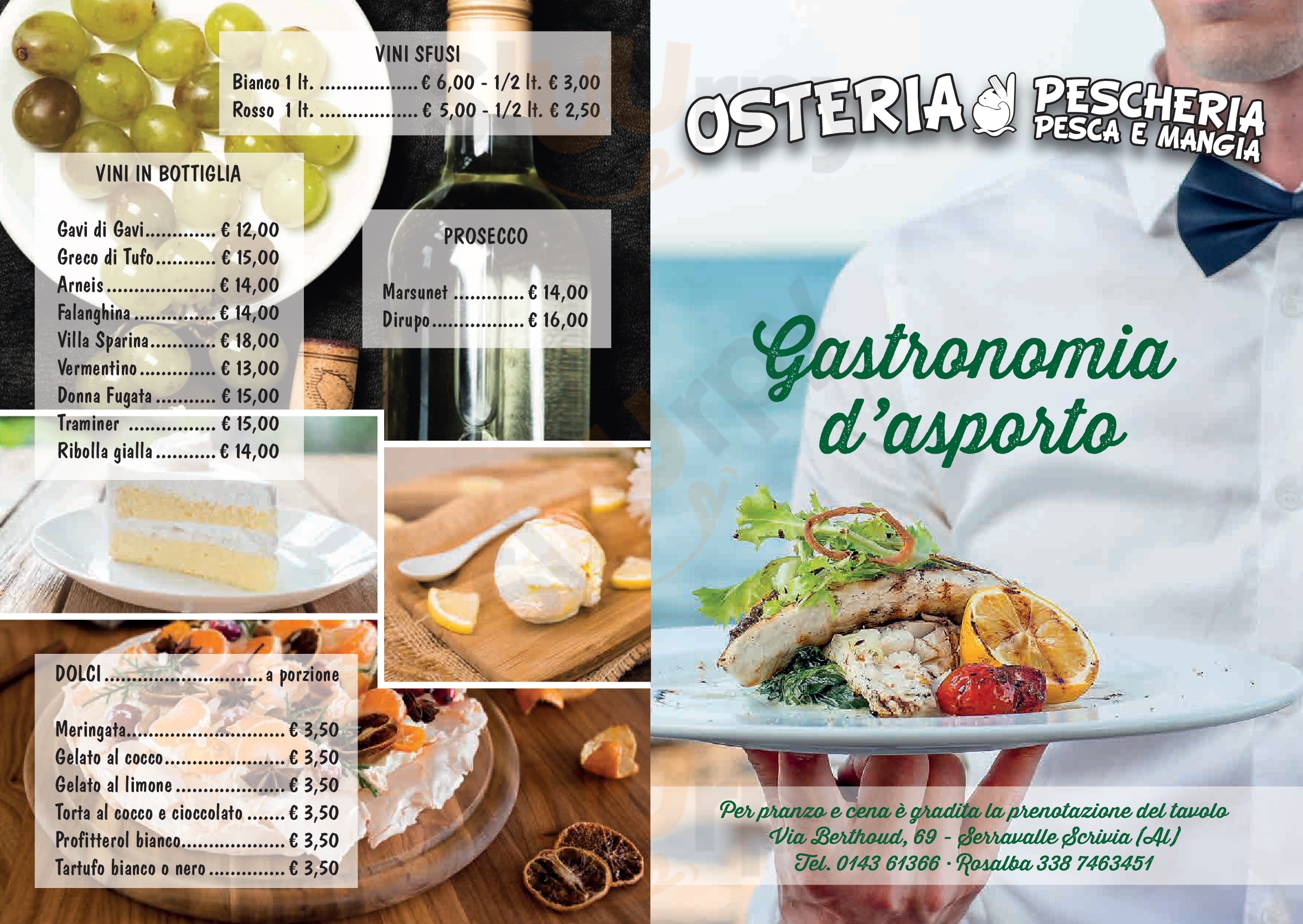 Osteria Pescheria Pesca e Mangia Serravalle Scrivia menù 1 pagina