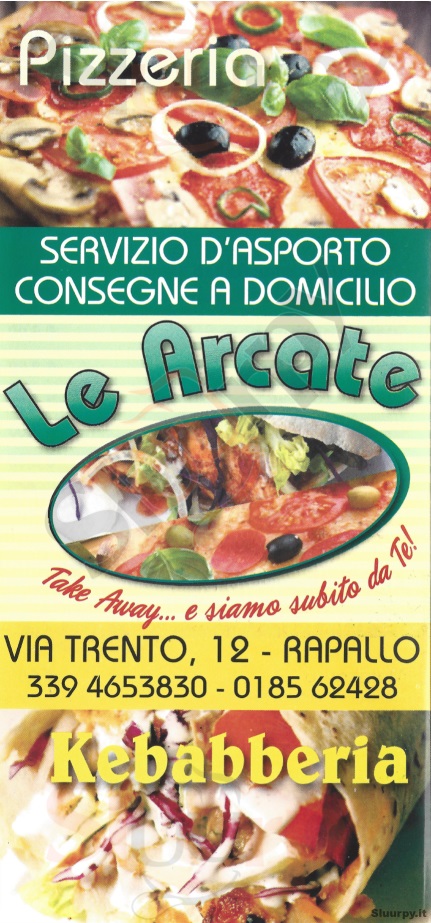 LE ARCATE Rapallo menù 1 pagina