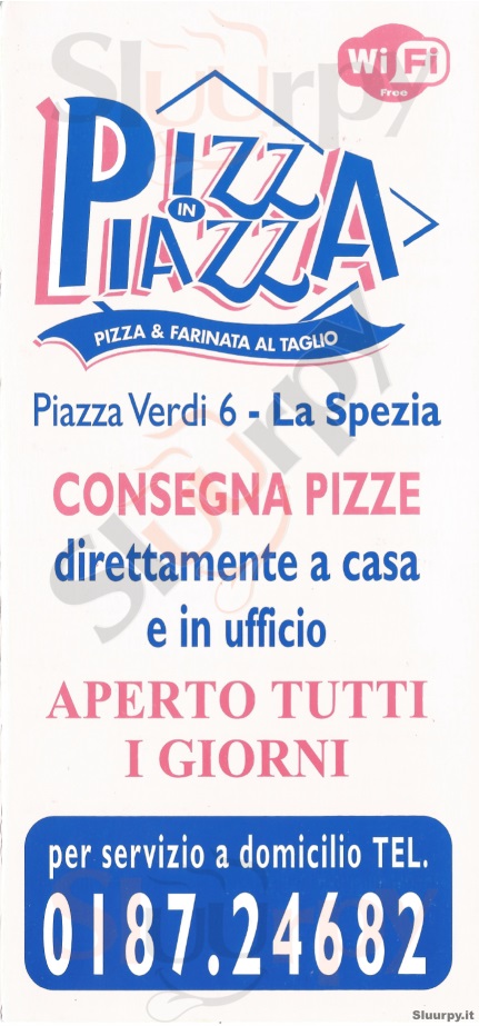 PIZZA IN PIAZZA La Spezia menù 1 pagina
