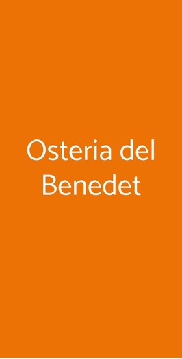 Osteria Del Benedet, Delebio