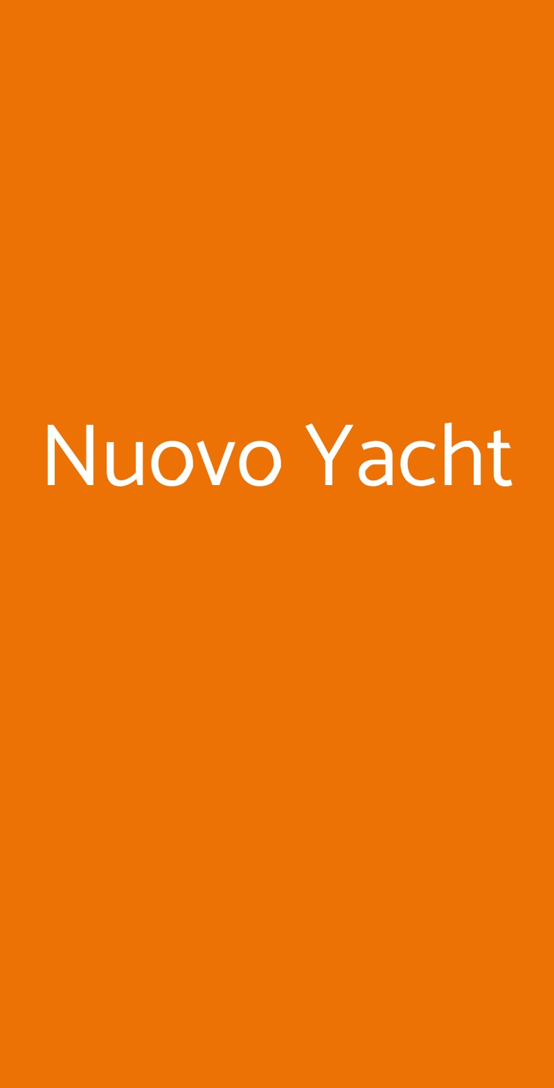 Nuovo Yacht Milano menù 1 pagina