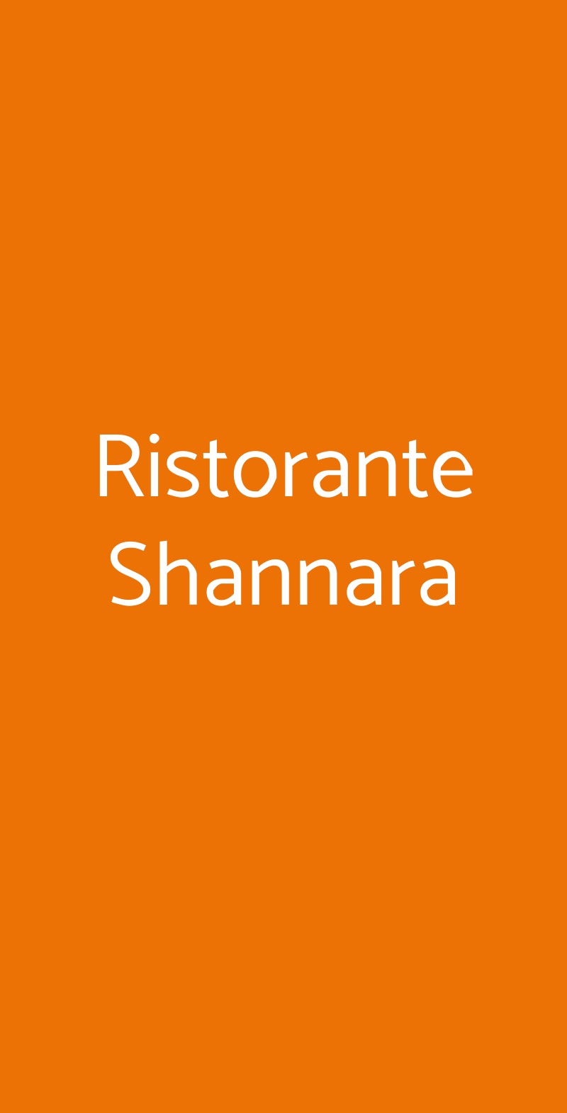 Ristorante Shannara Milano menù 1 pagina