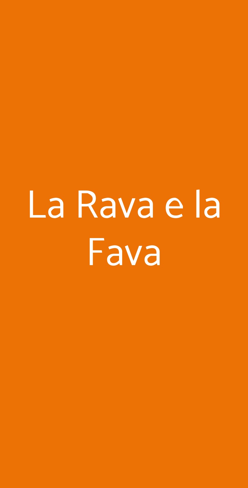 La Rava e la Fava Milano menù 1 pagina