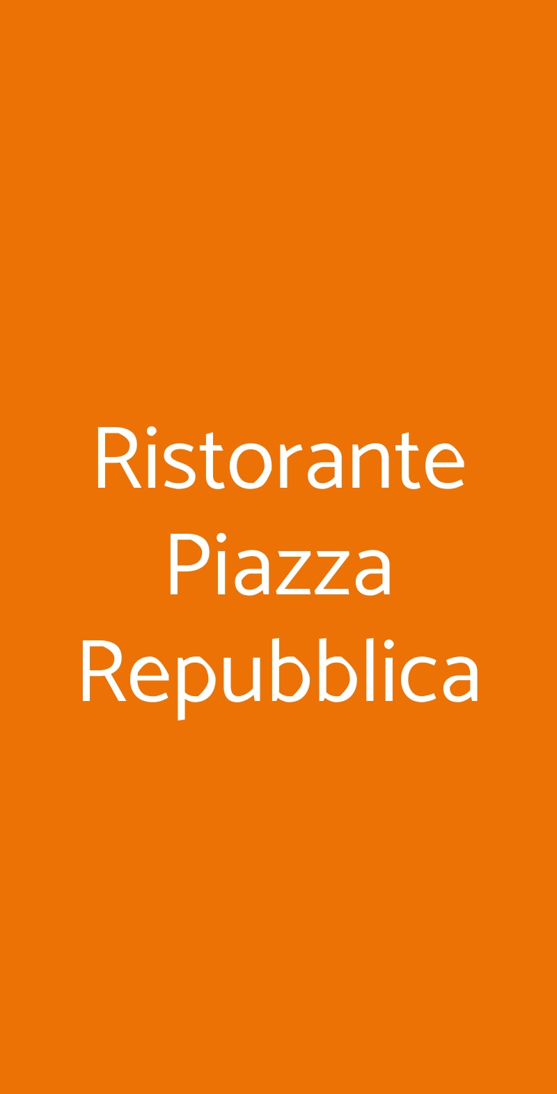 Ristorante Piazza Repubblica Milano menù 1 pagina