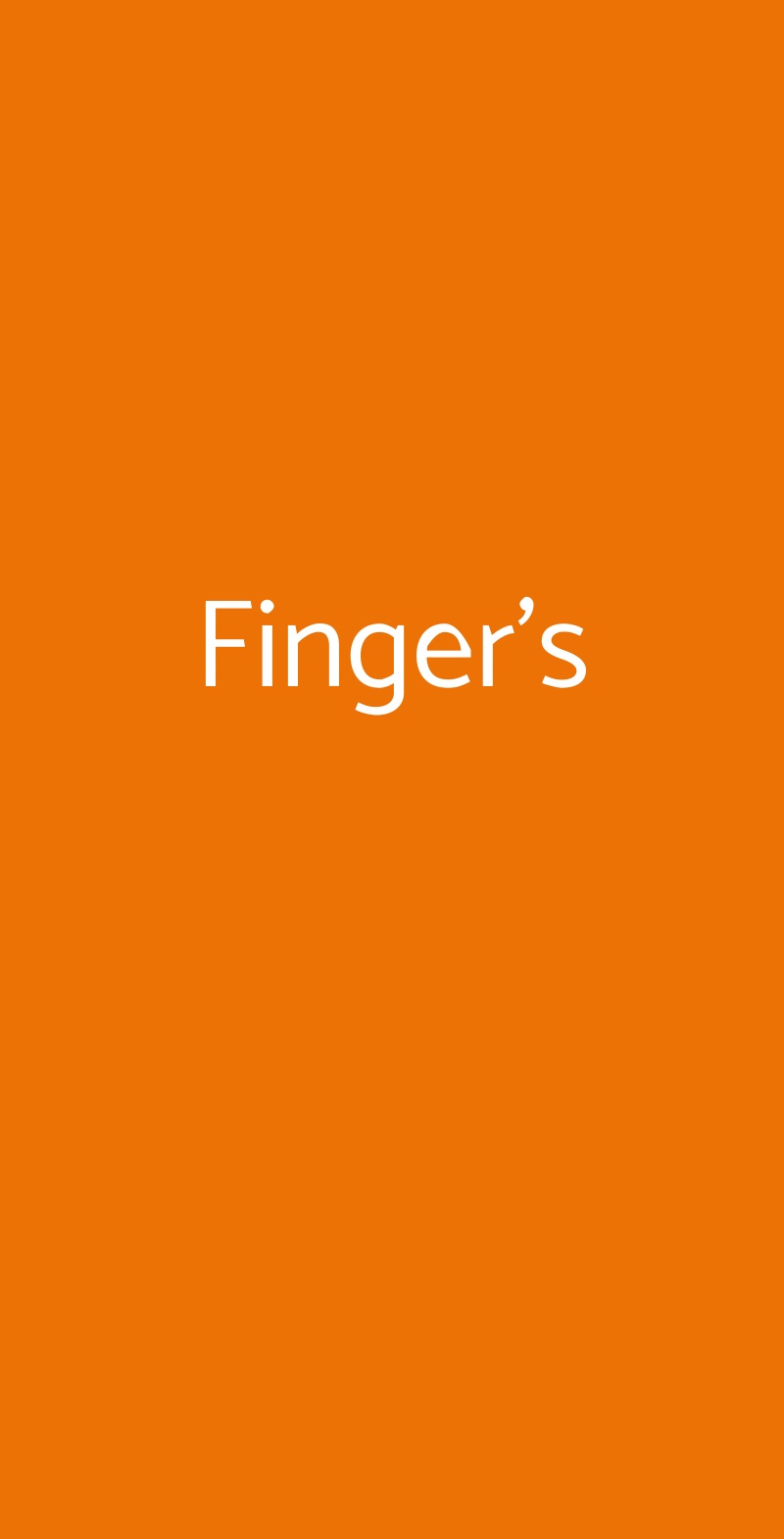 Finger's Milano menù 1 pagina