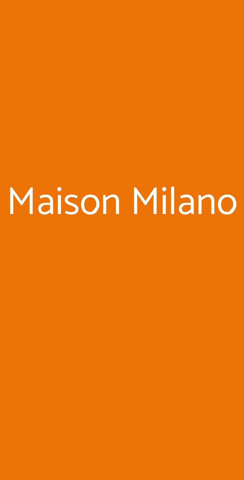 Maison Milano Milano menù 1 pagina
