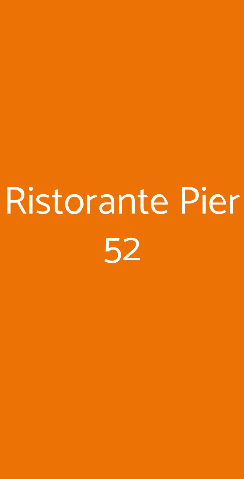 Ristorante Pier 52 Milano menù 1 pagina