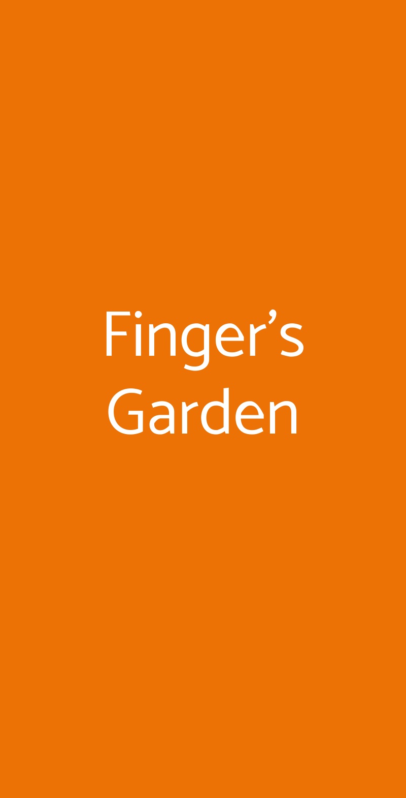 Finger's Garden Milano menù 1 pagina