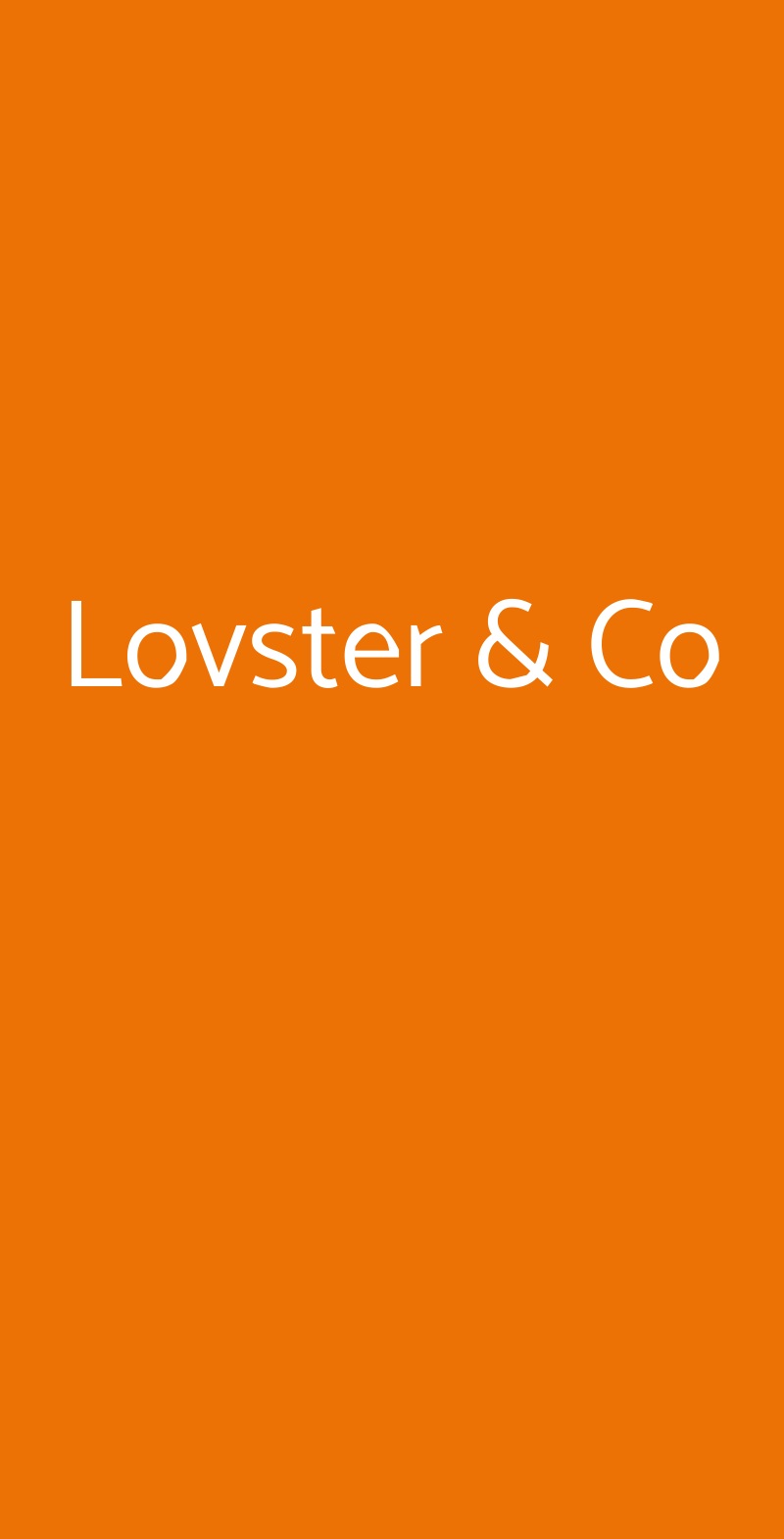 Lovster & Co Milano menù 1 pagina