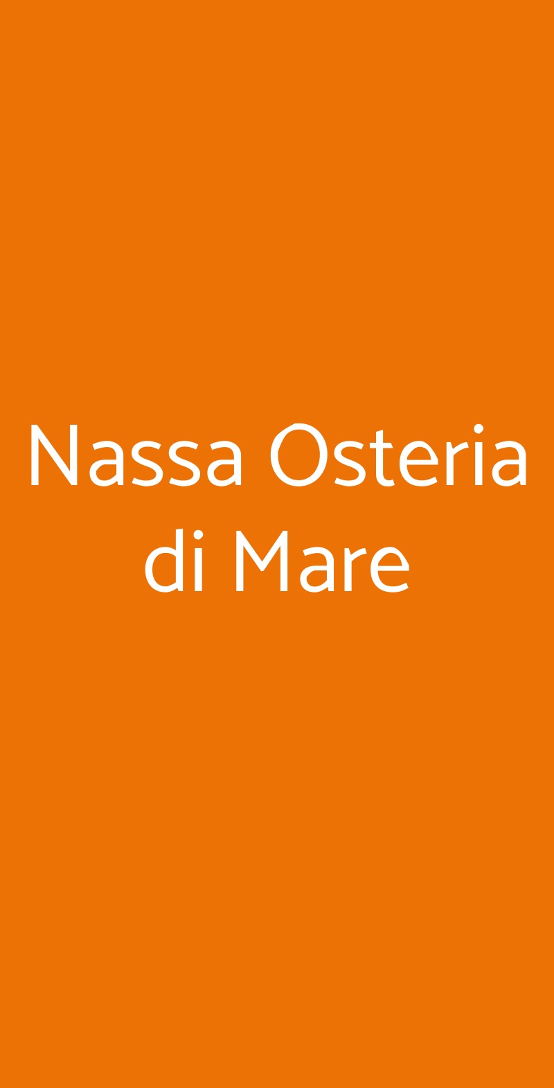 Nassa Osteria di Mare Milano menù 1 pagina