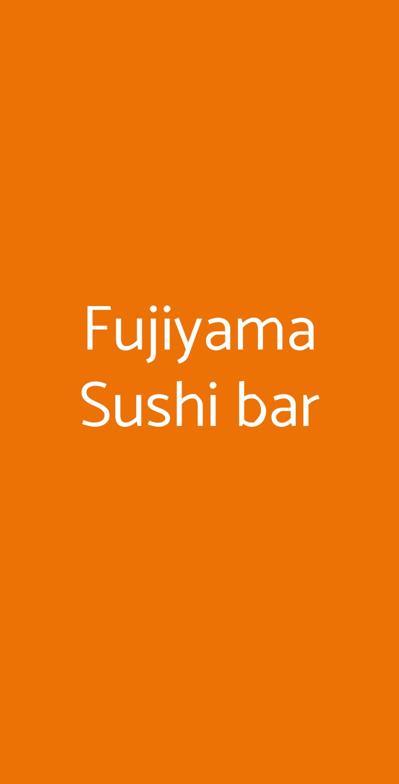 Fujiyama Sushi bar Milano menù 1 pagina