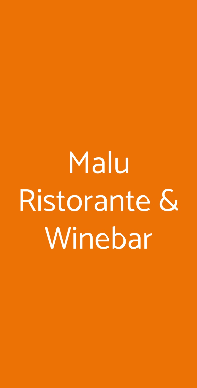 Malu Ristorante & Winebar Milano menù 1 pagina