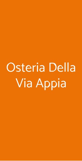 Osteria Della Via Appia, Milano