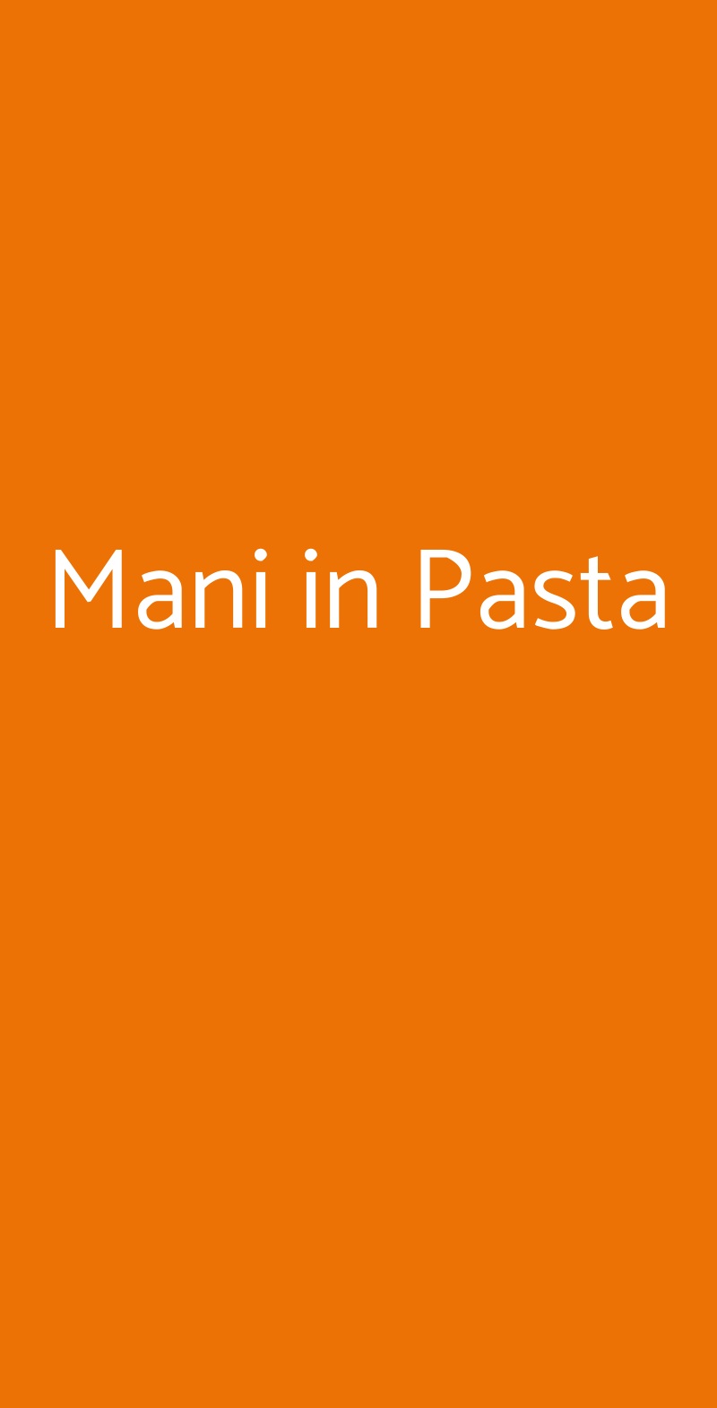 Mani in Pasta Milano menù 1 pagina