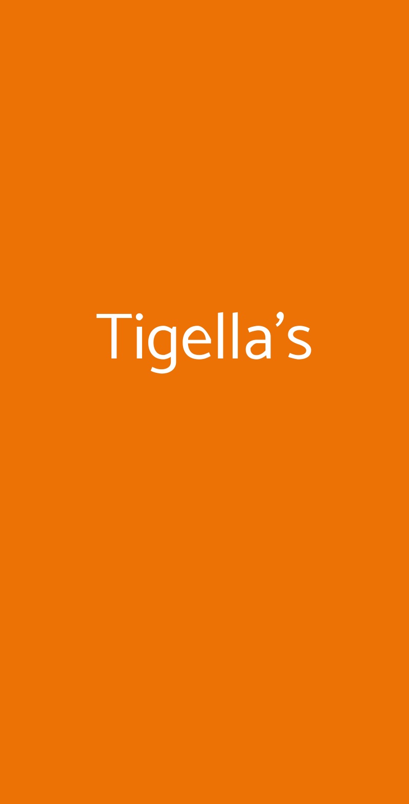Tigella's Milano menù 1 pagina