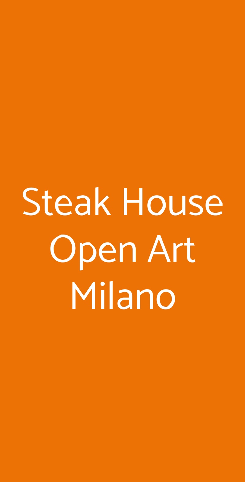 Steak House Open Art Milano Milano menù 1 pagina