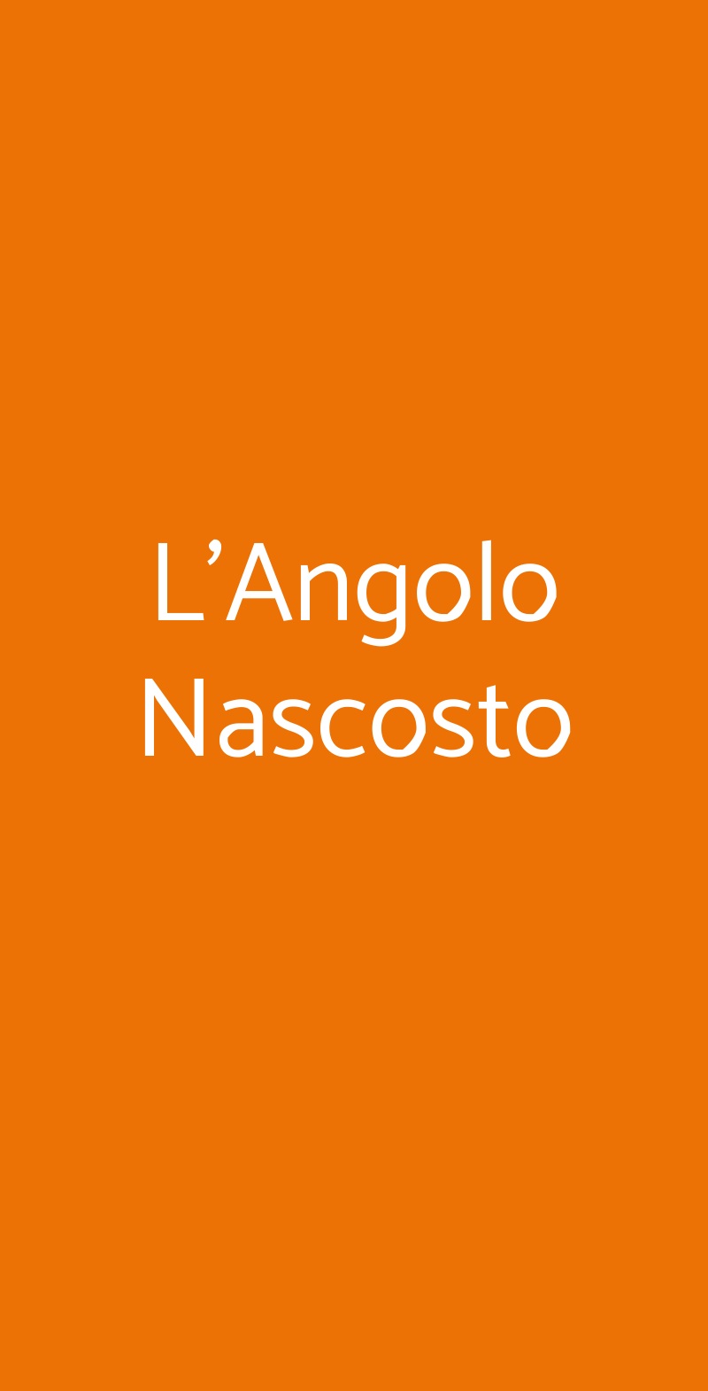 L'Angolo Nascosto Milano menù 1 pagina