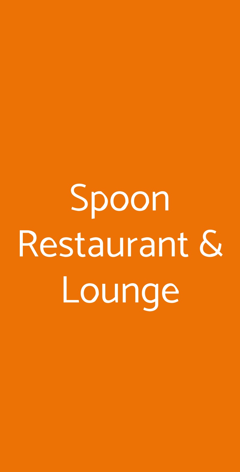 Spoon Restaurant & Lounge Milano menù 1 pagina