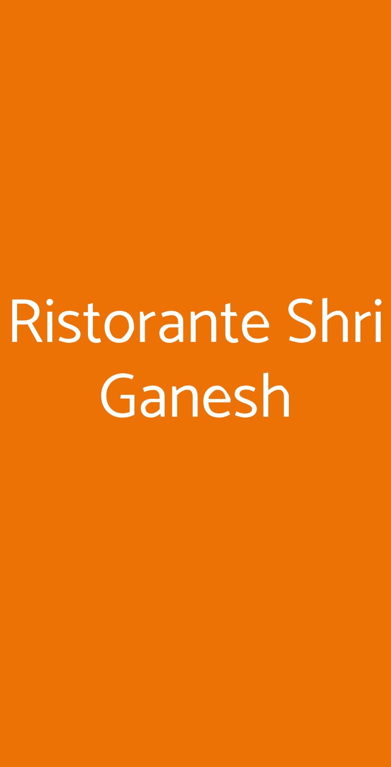 Ristorante Shri Ganesh Milano menù 1 pagina