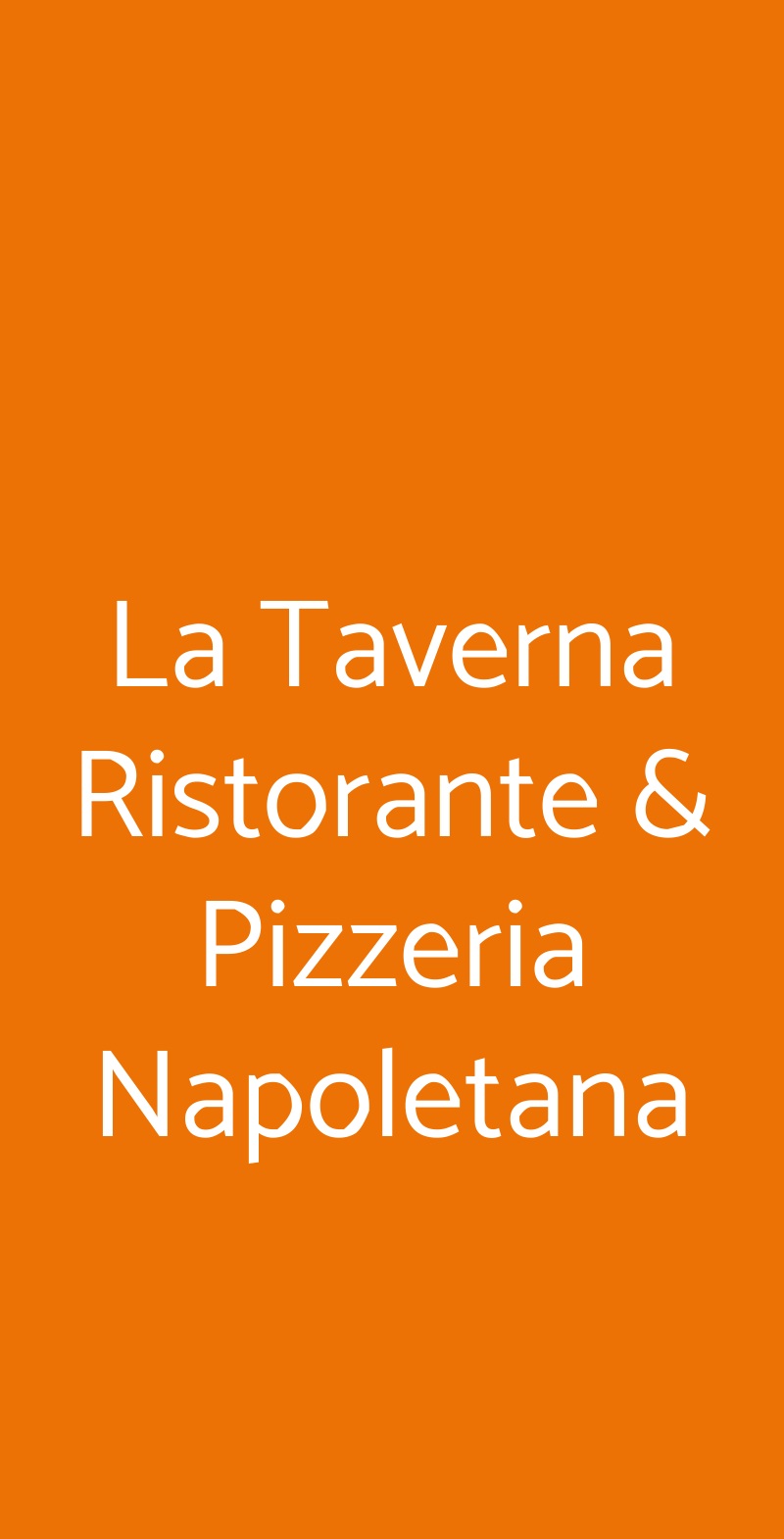 La Taverna Ristorante & Pizzeria Napoletana Milano menù 1 pagina