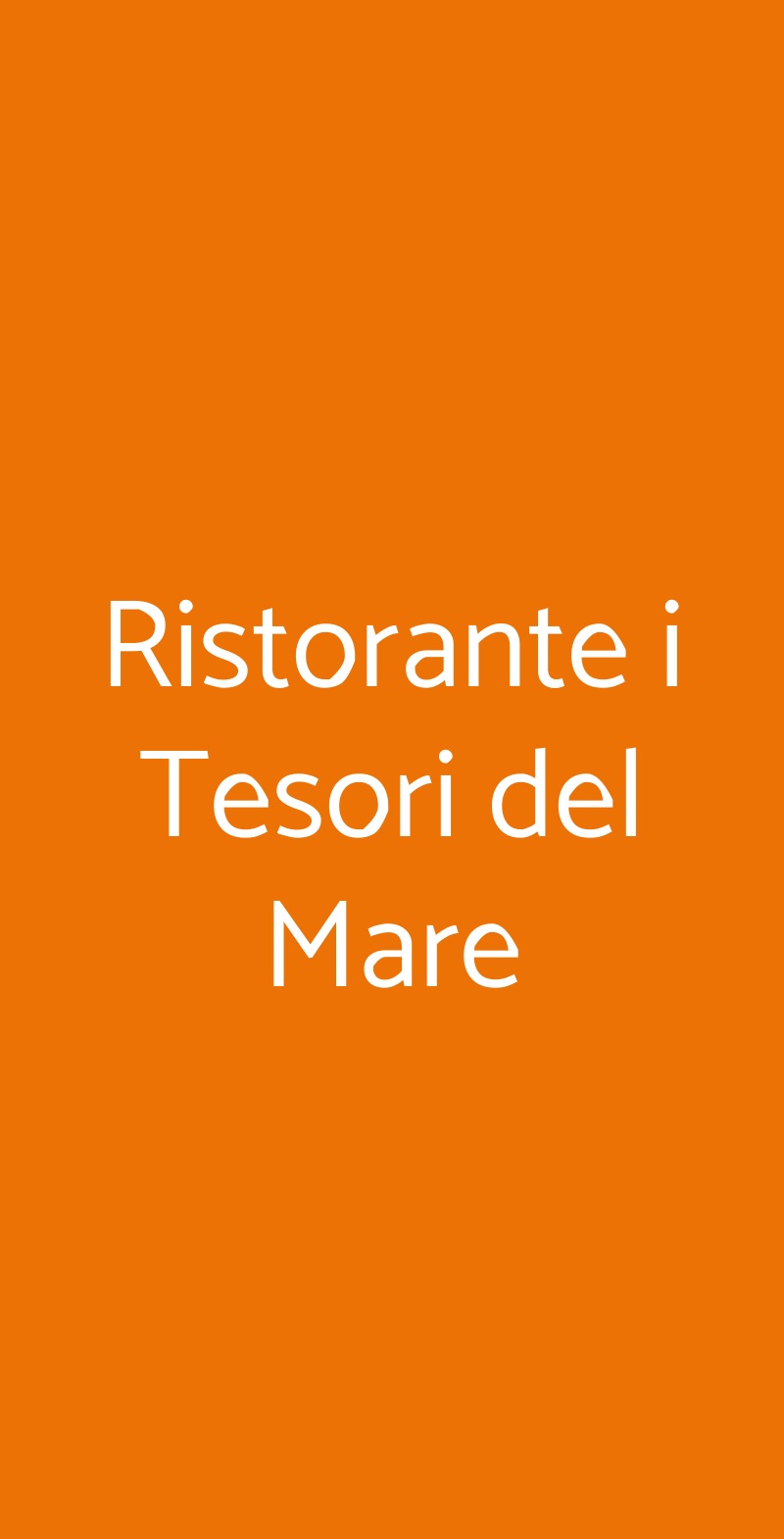 Ristorante i Tesori del Mare Milano menù 1 pagina