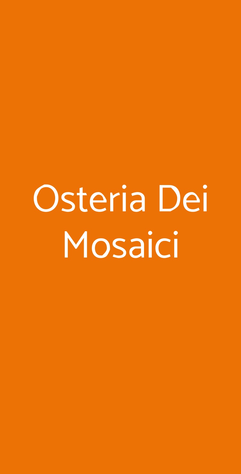 Osteria Dei Mosaici Milano menù 1 pagina