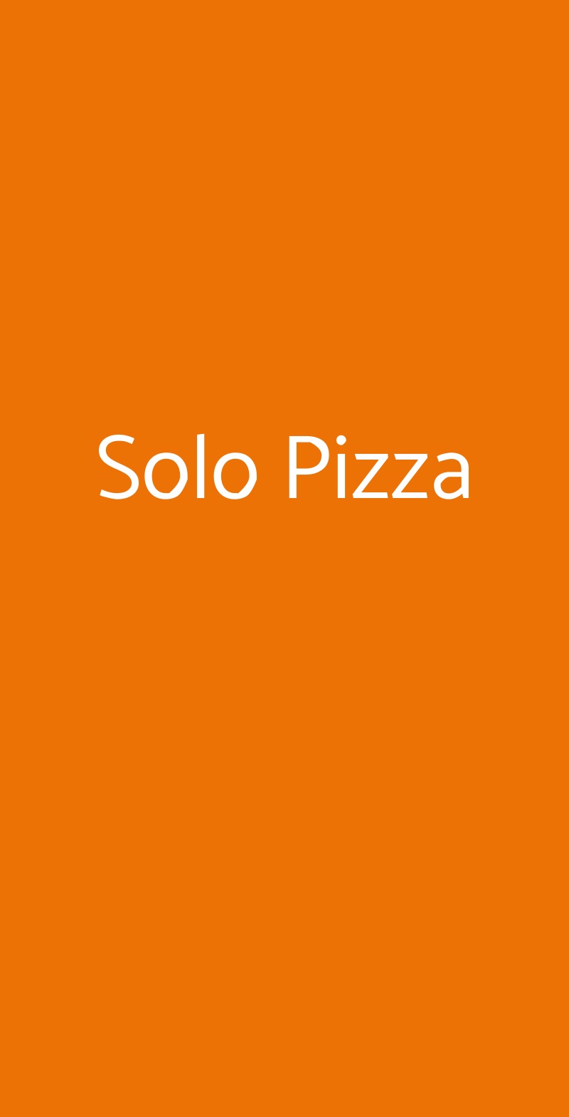 Solo Pizza Milano menù 1 pagina