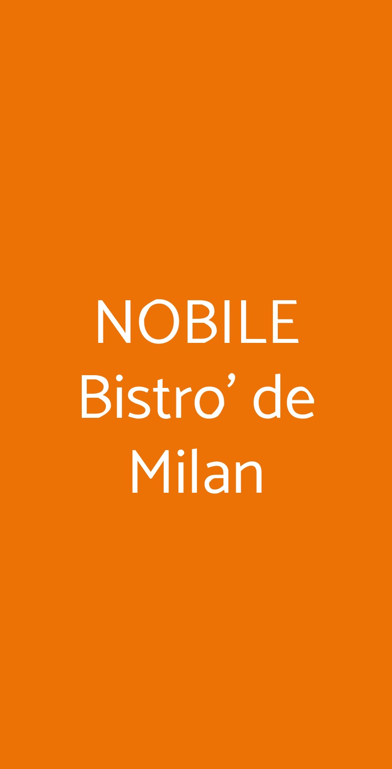 NOBILE Bistro' de Milan Milano menù 1 pagina