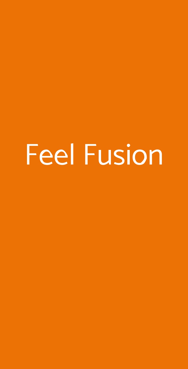 Feel Fusion Milano menù 1 pagina