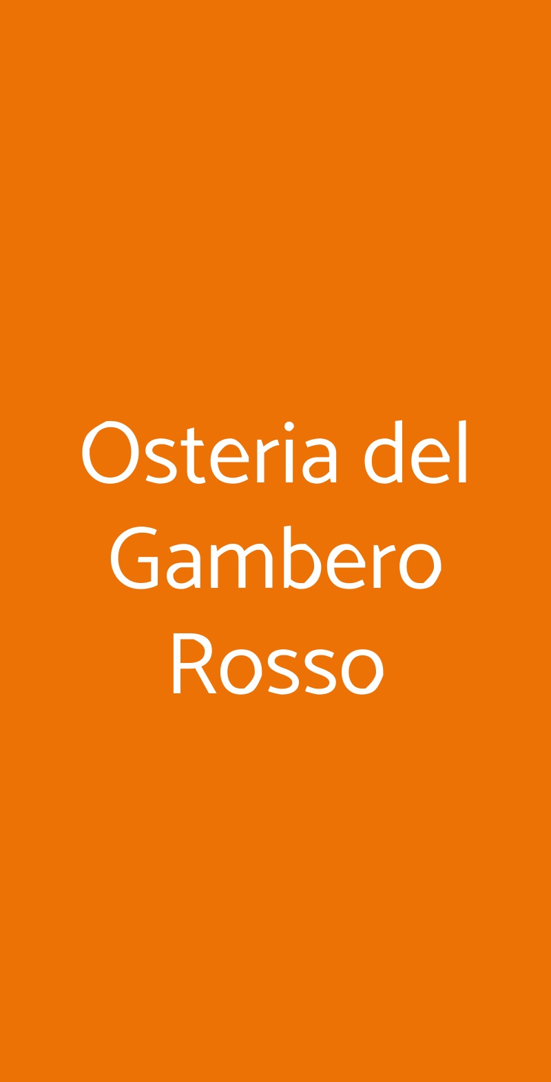 Osteria del Gambero Rosso Milano menù 1 pagina