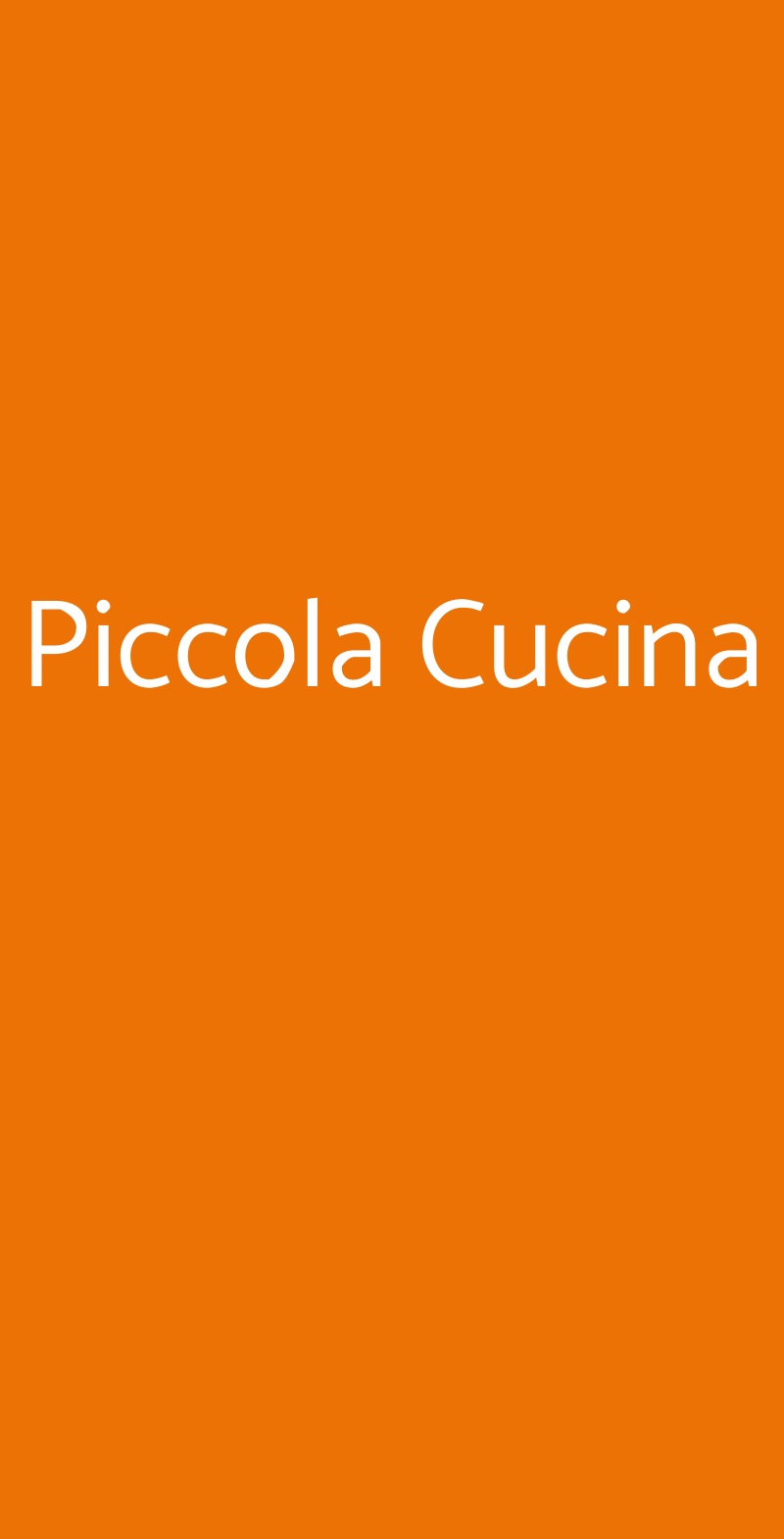 Piccola Cucina Milano menù 1 pagina