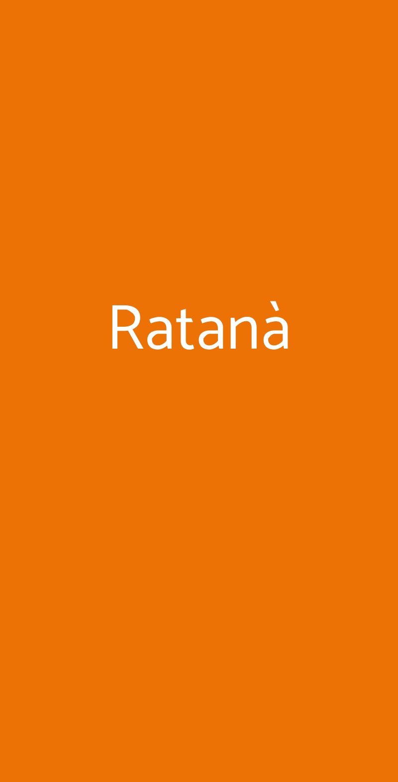 Ratanà Milano menù 1 pagina
