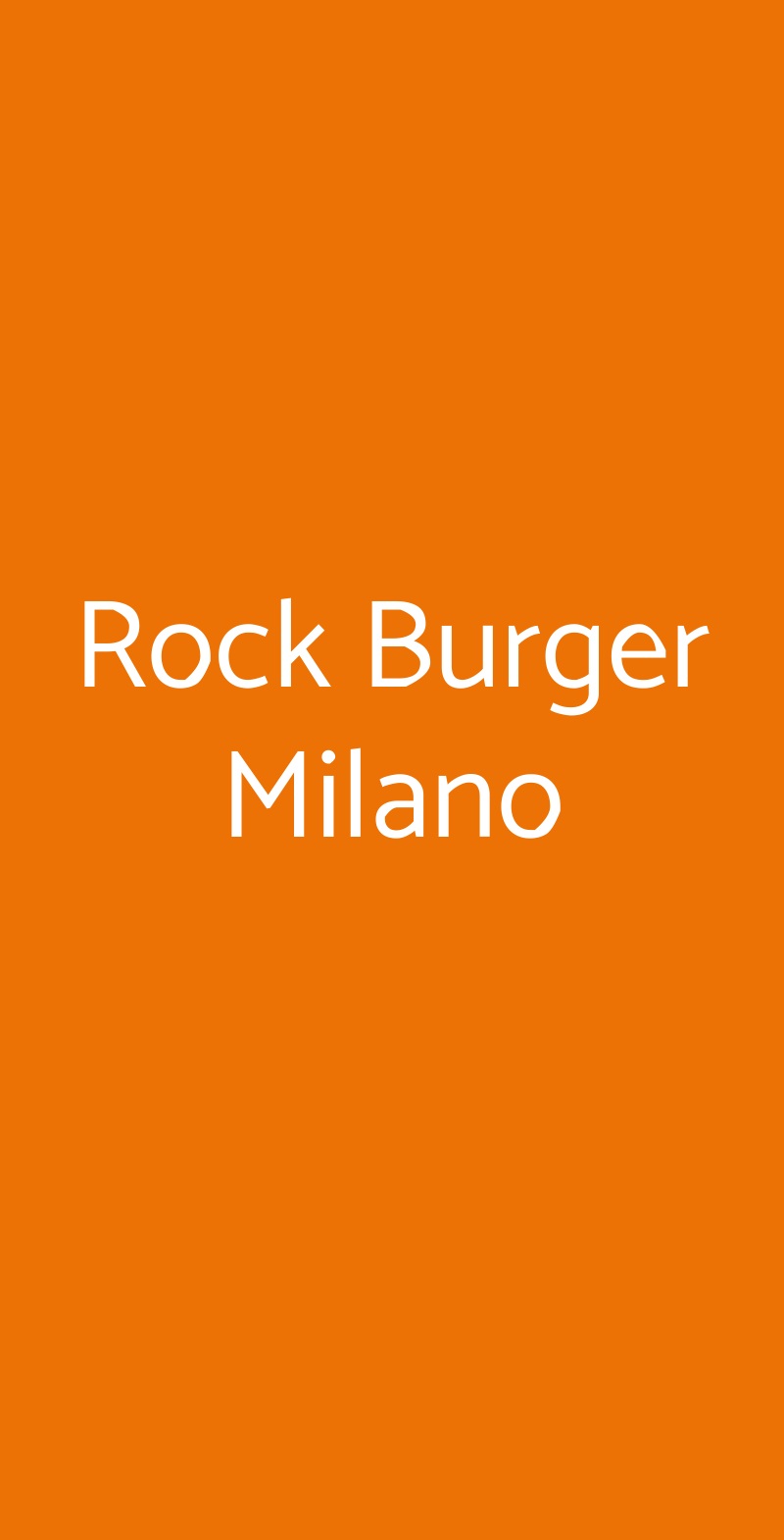 Rock Burger Milano Milano menù 1 pagina