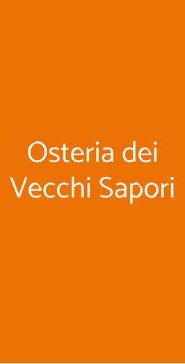 Osteria Dei Vecchi Sapori, Milano