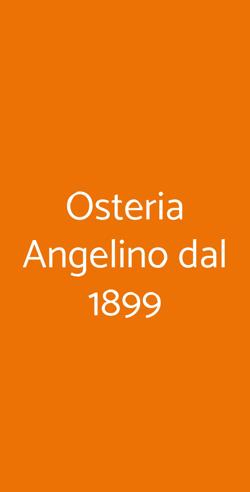 Osteria Angelino dal 1899 Milano menù 1 pagina