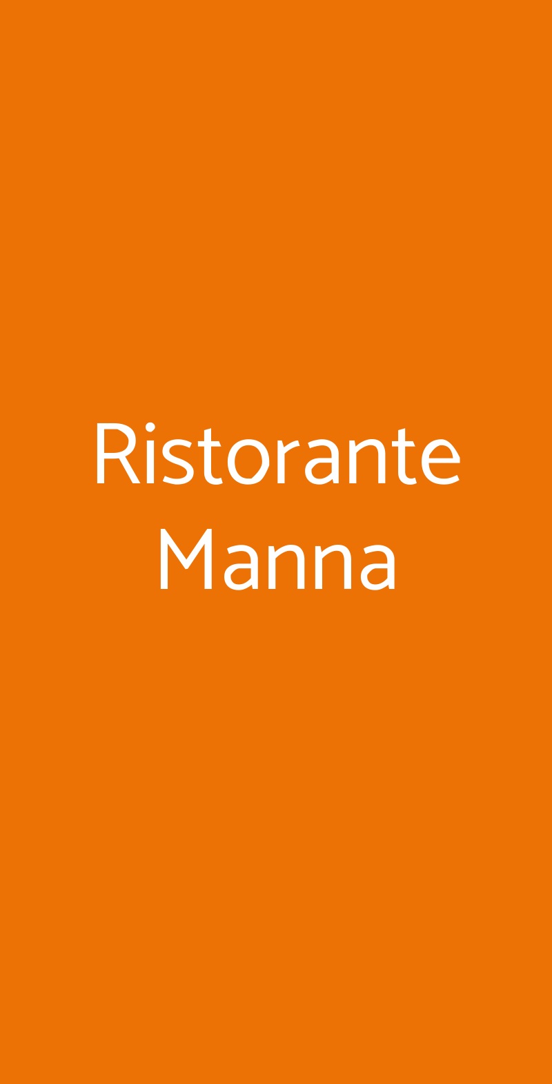 Ristorante Manna Milano menù 1 pagina