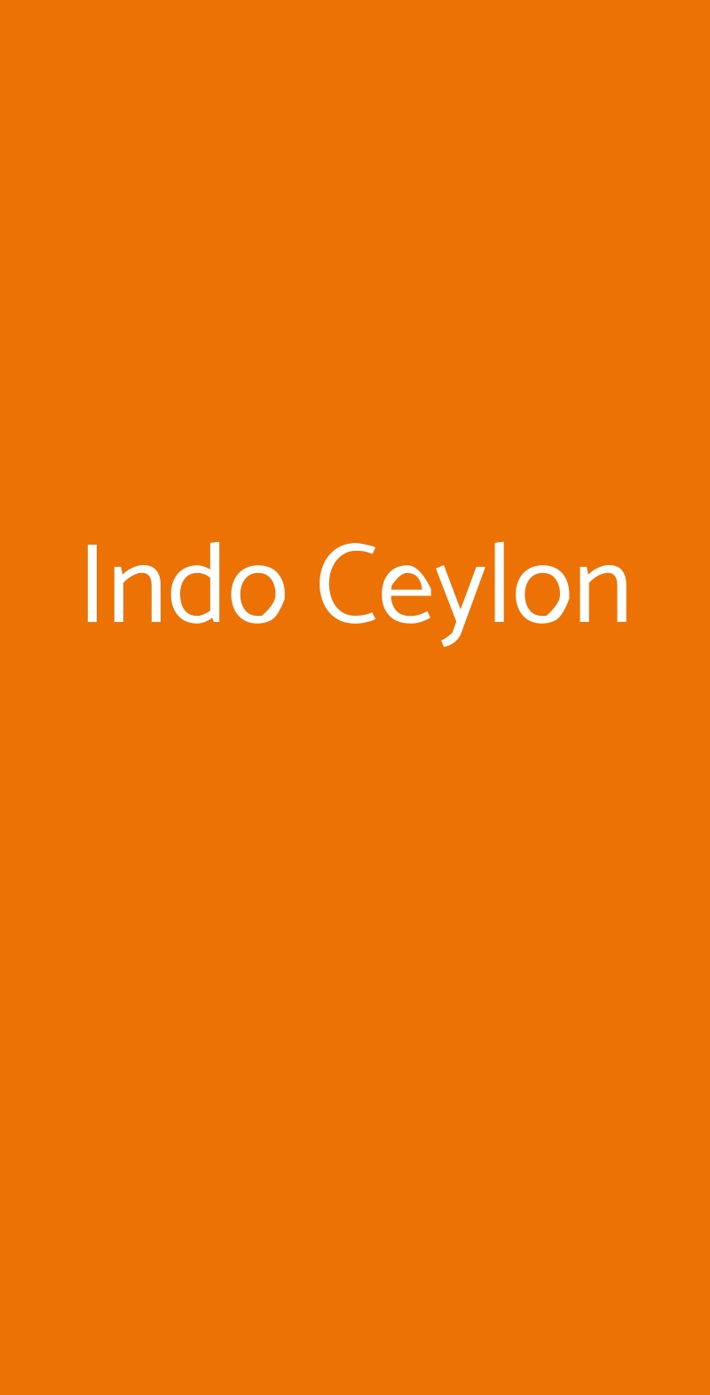 Indo Ceylon Milano menù 1 pagina