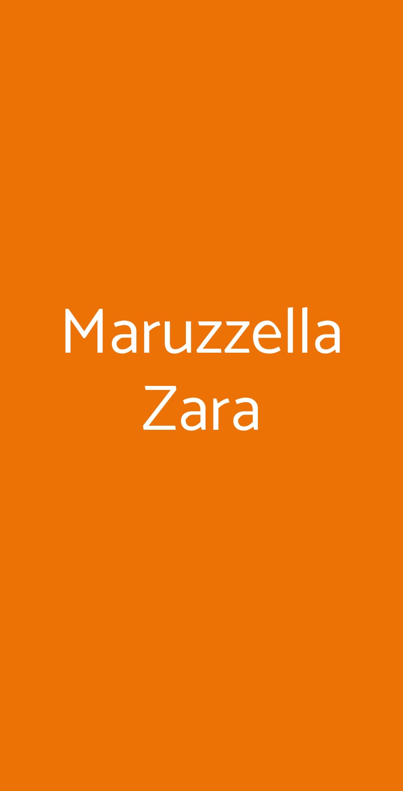 Maruzzella Zara Milano menù 1 pagina