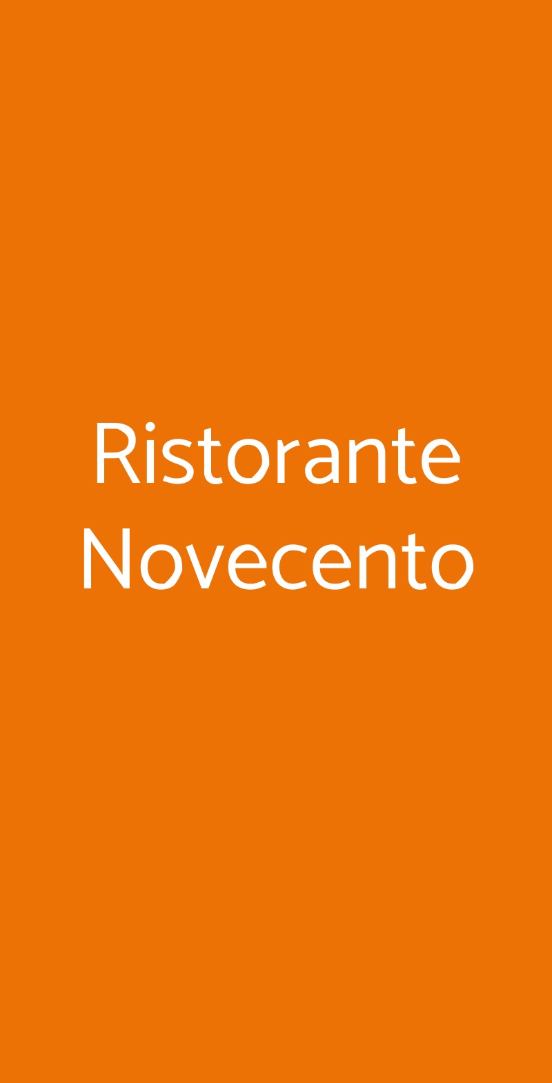 Ristorante Novecento Milano menù 1 pagina