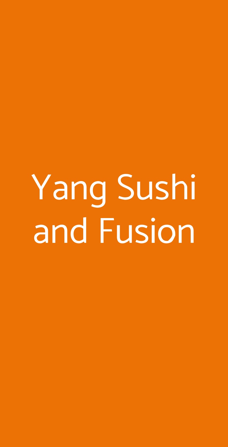 Yang Sushi and Fusion Milano menù 1 pagina