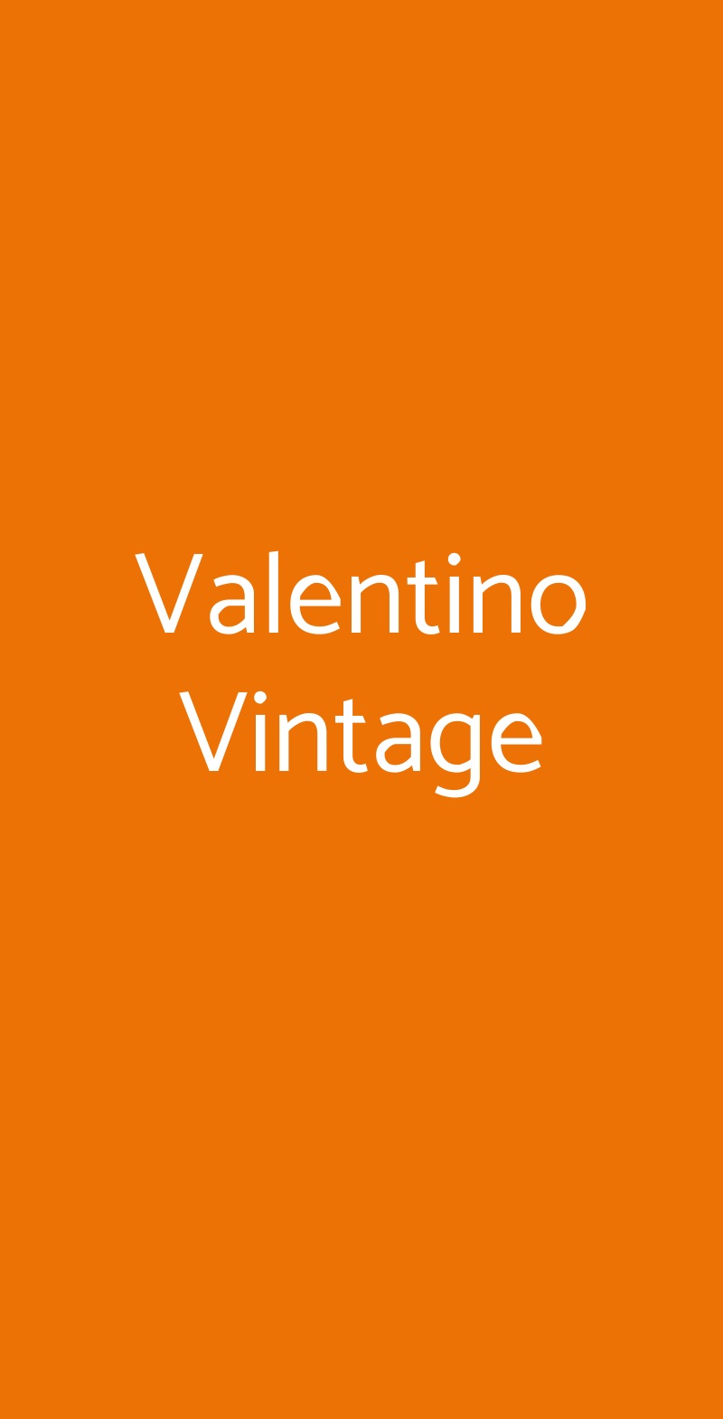 Valentino Vintage Milano menù 1 pagina