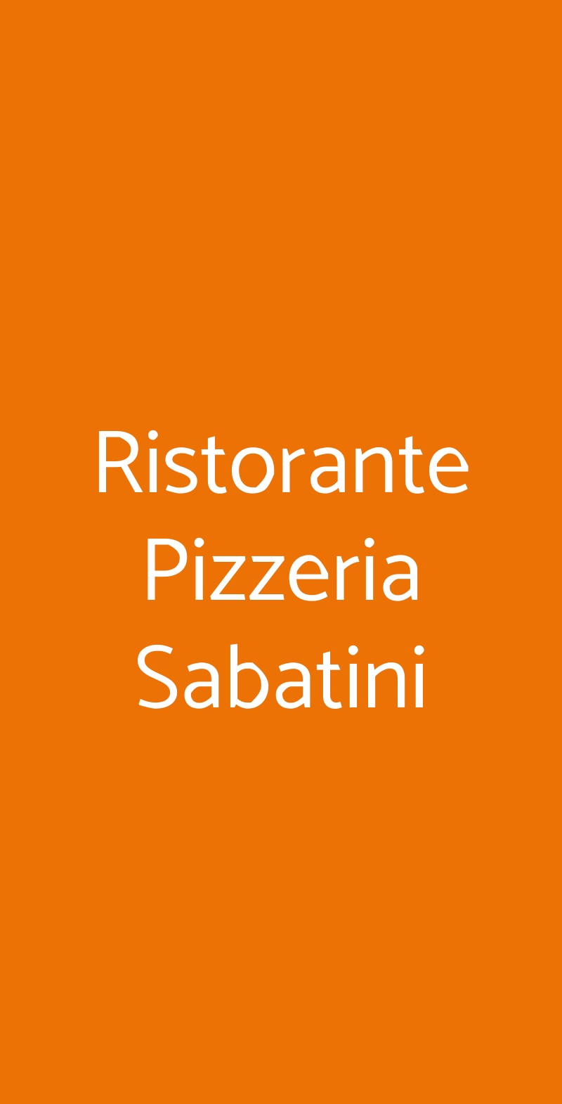 Ristorante Pizzeria Sabatini Milano menù 1 pagina