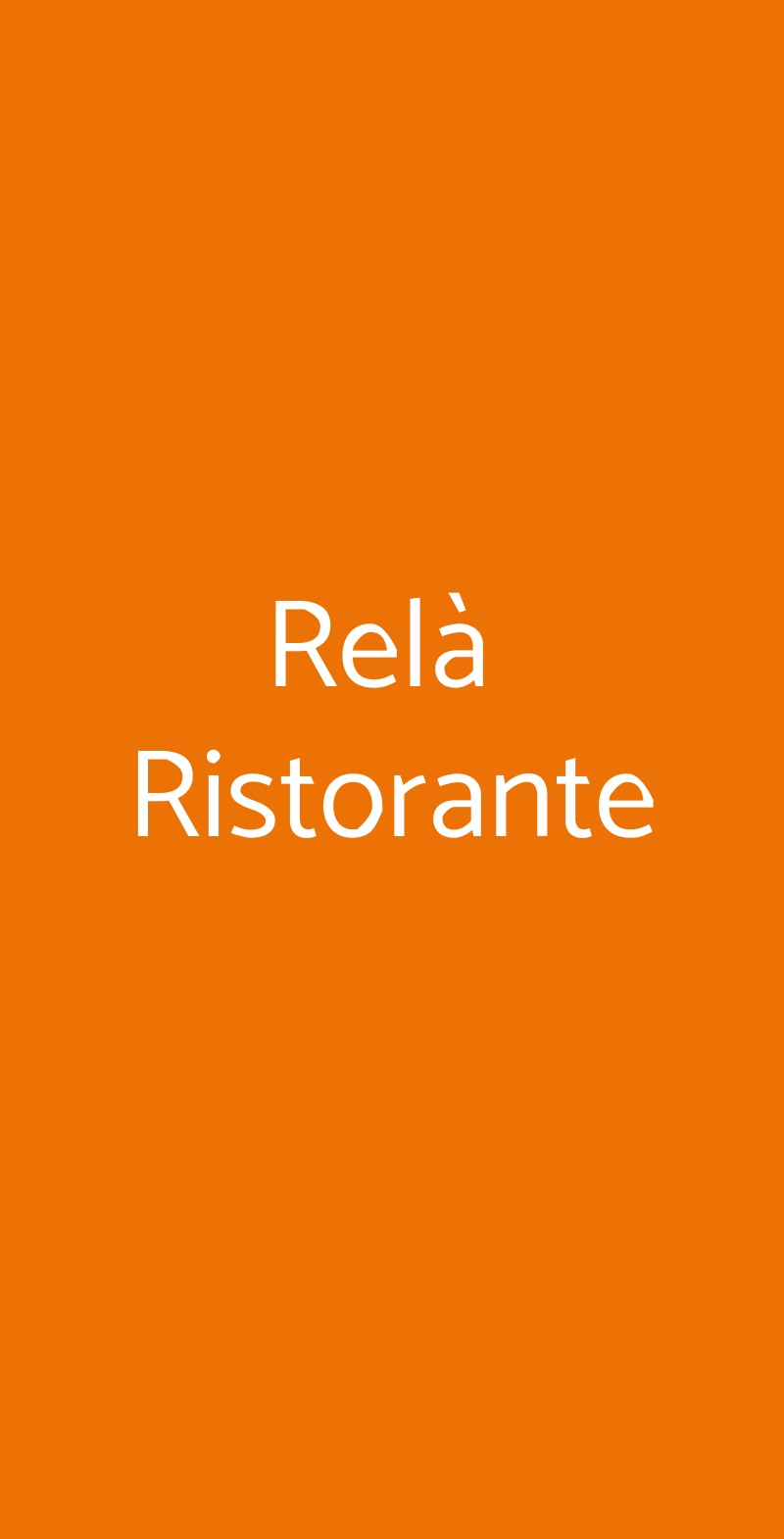 Relà  Ristorante Milano menù 1 pagina